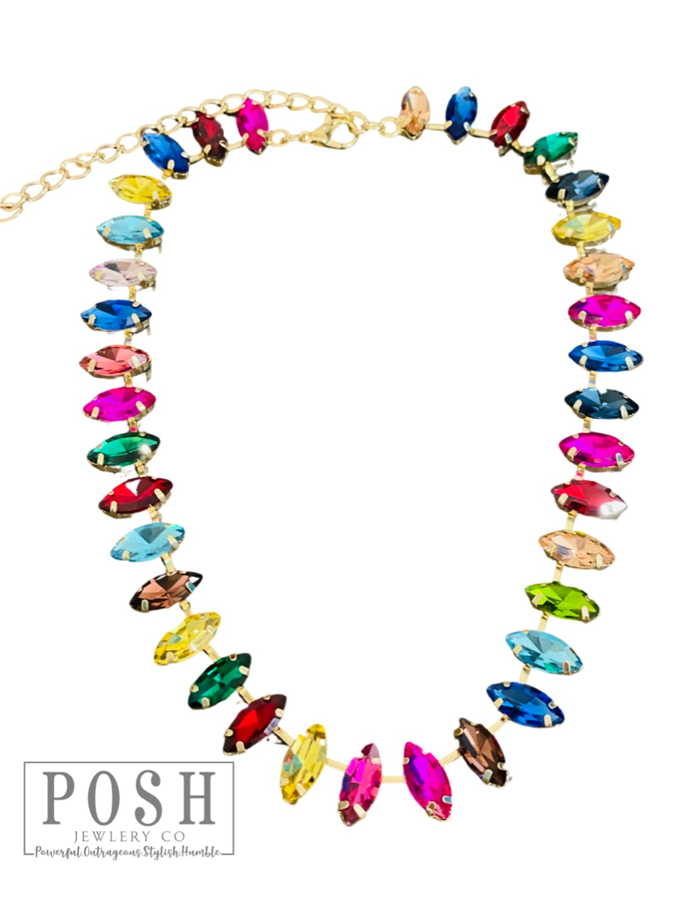 Marquise Shape Rhinestone Necklace