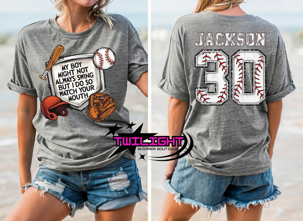 My Boy Custom Baseball Tee