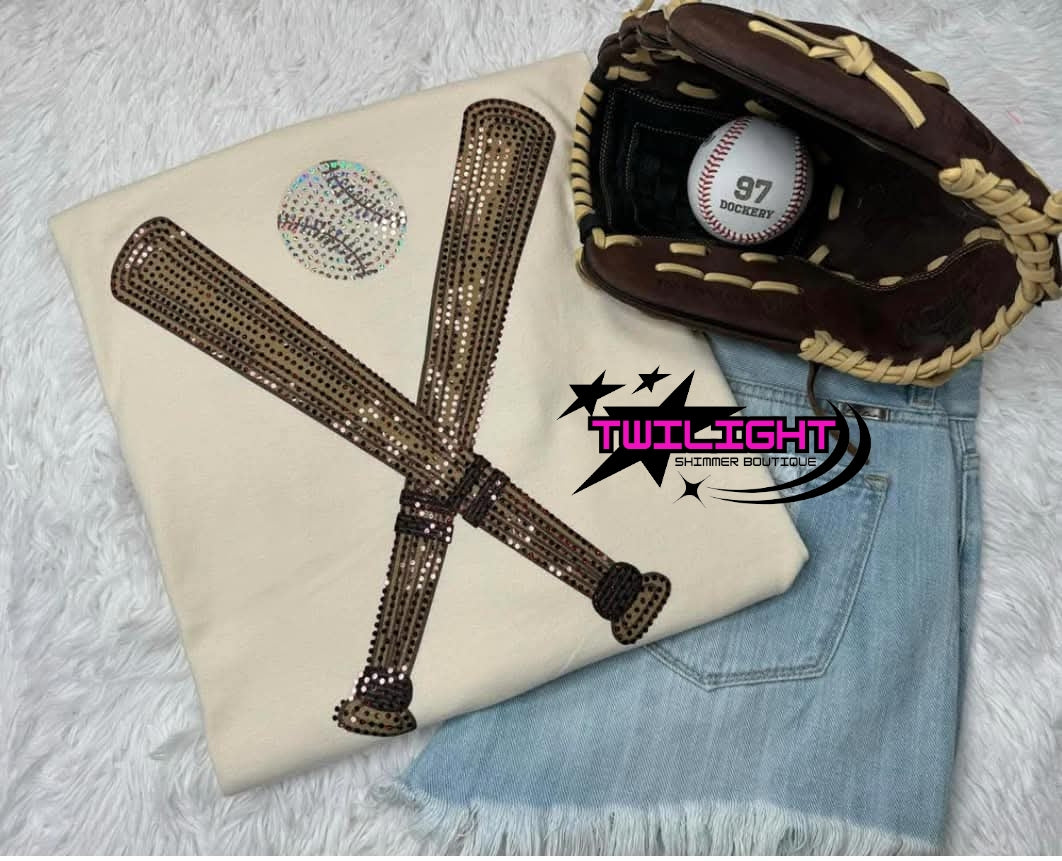 Baseball Bat Spangle Tee