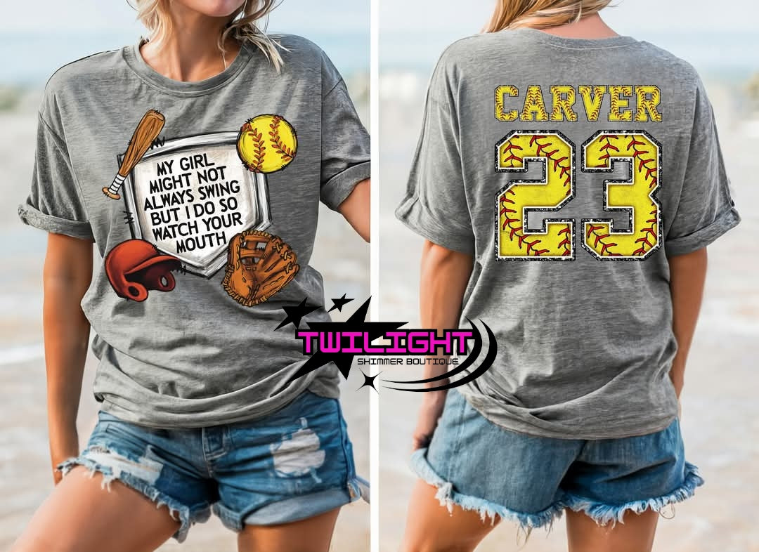 My Girl Custom Softball Tee