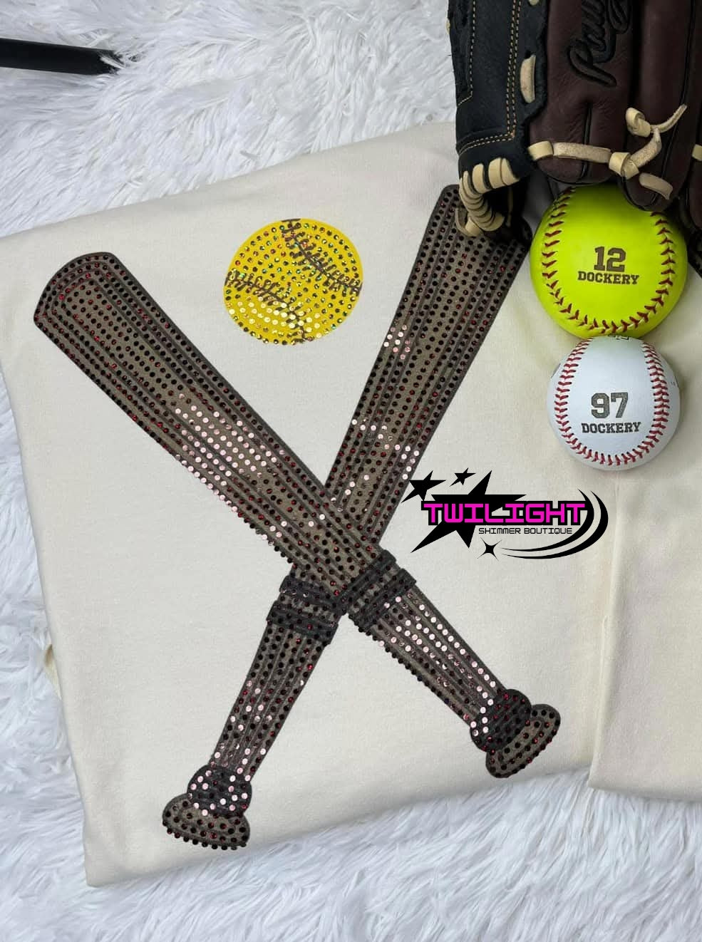 Softball Bat Spangle Tee