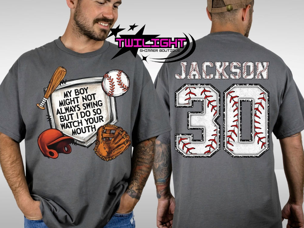 My Boy Custom Baseball Tee