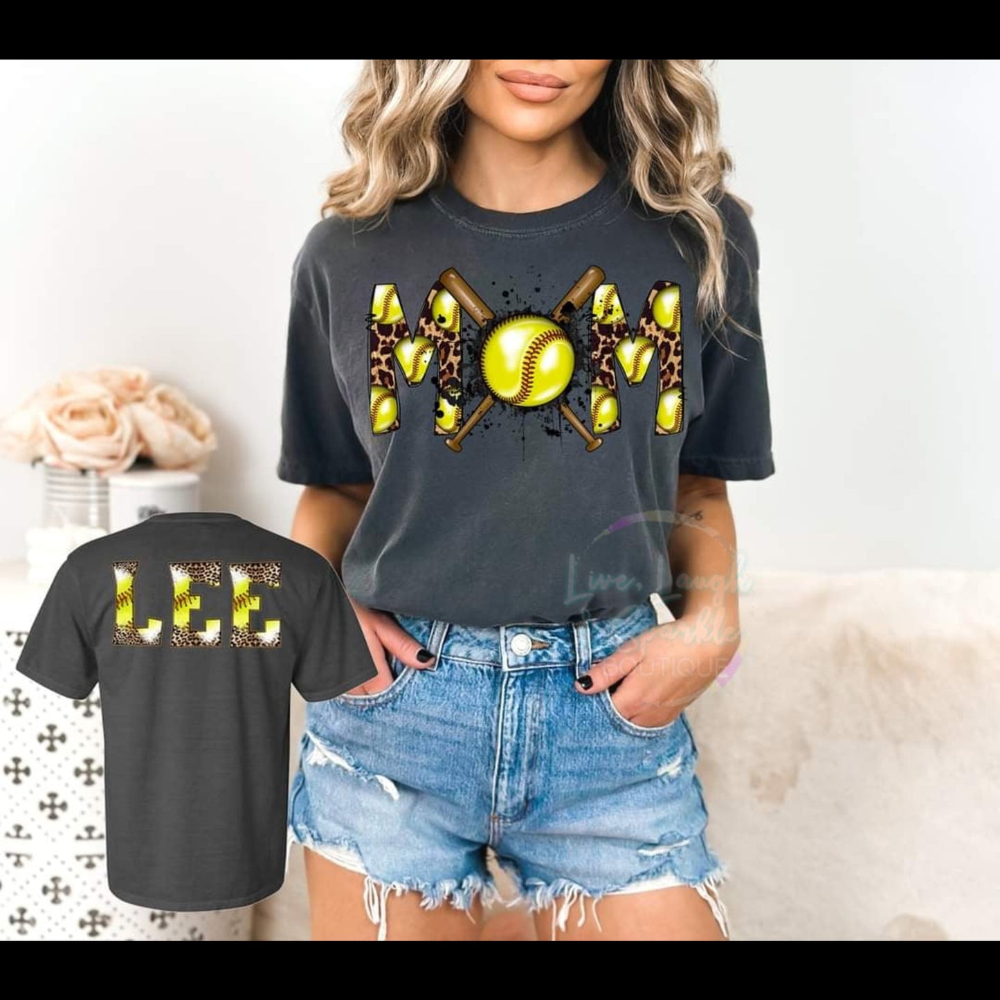 Softball Mom Custom Name Tee
