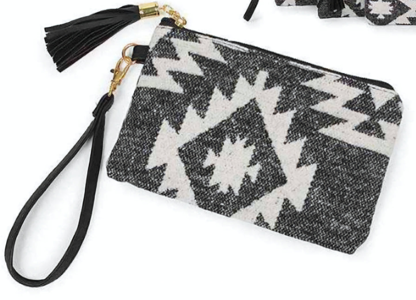 Black Aztec Wristlet