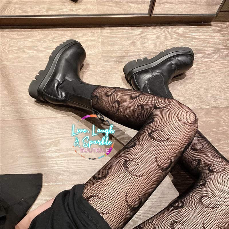 Crescent Moon Fishnet Tights