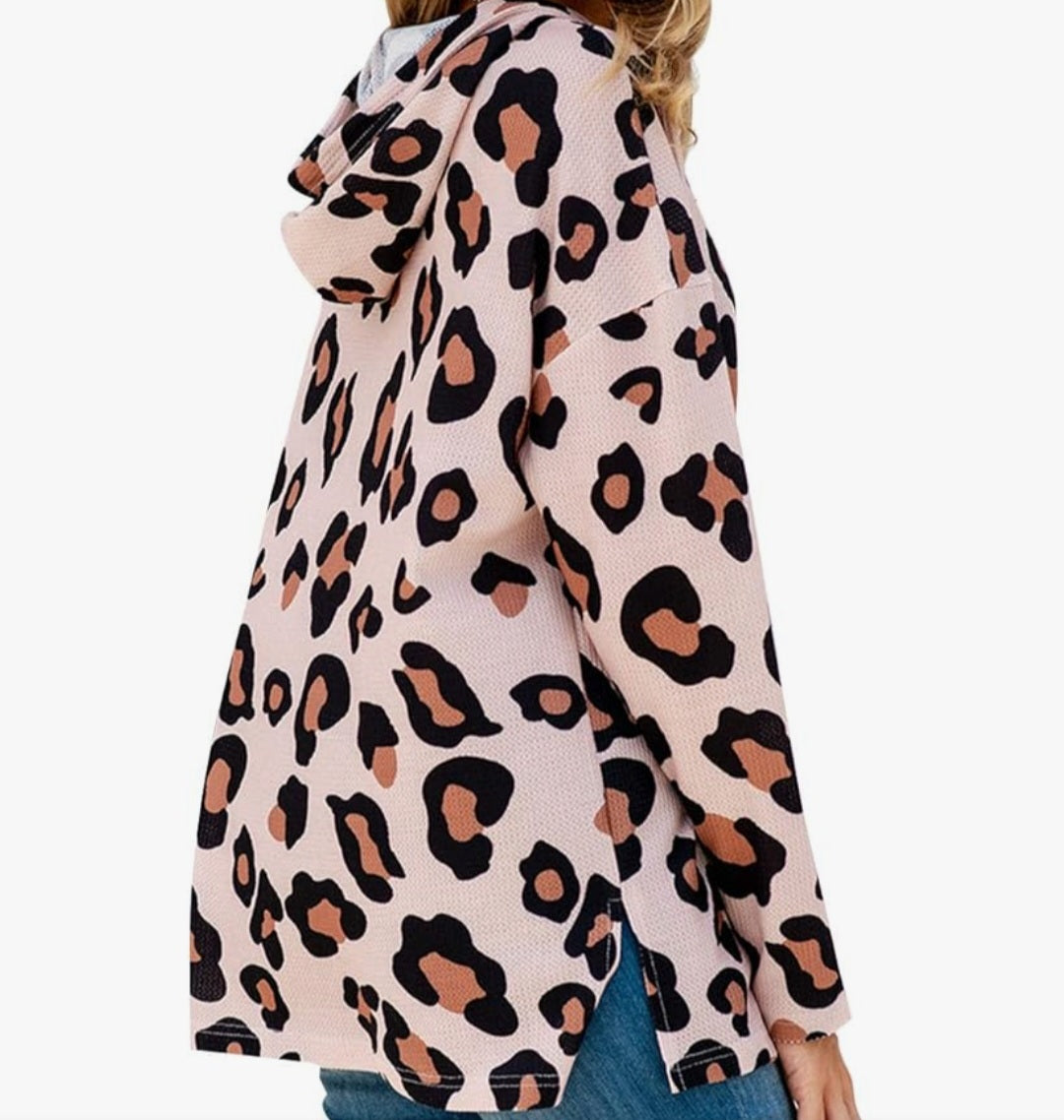 Leopard Waffle Lightweight Hoodie