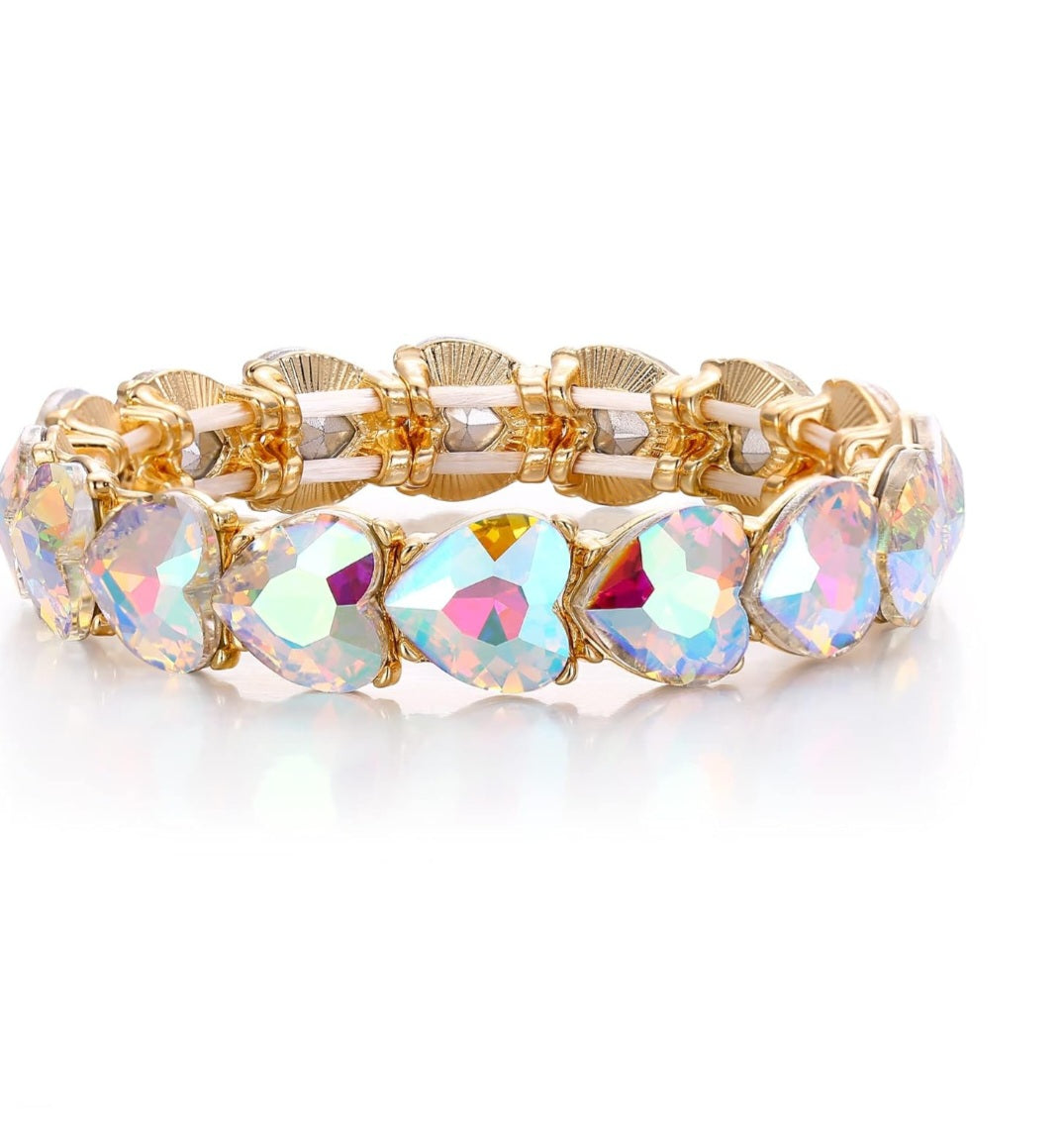 Pink Panache Crystal AB Heart Bracelets