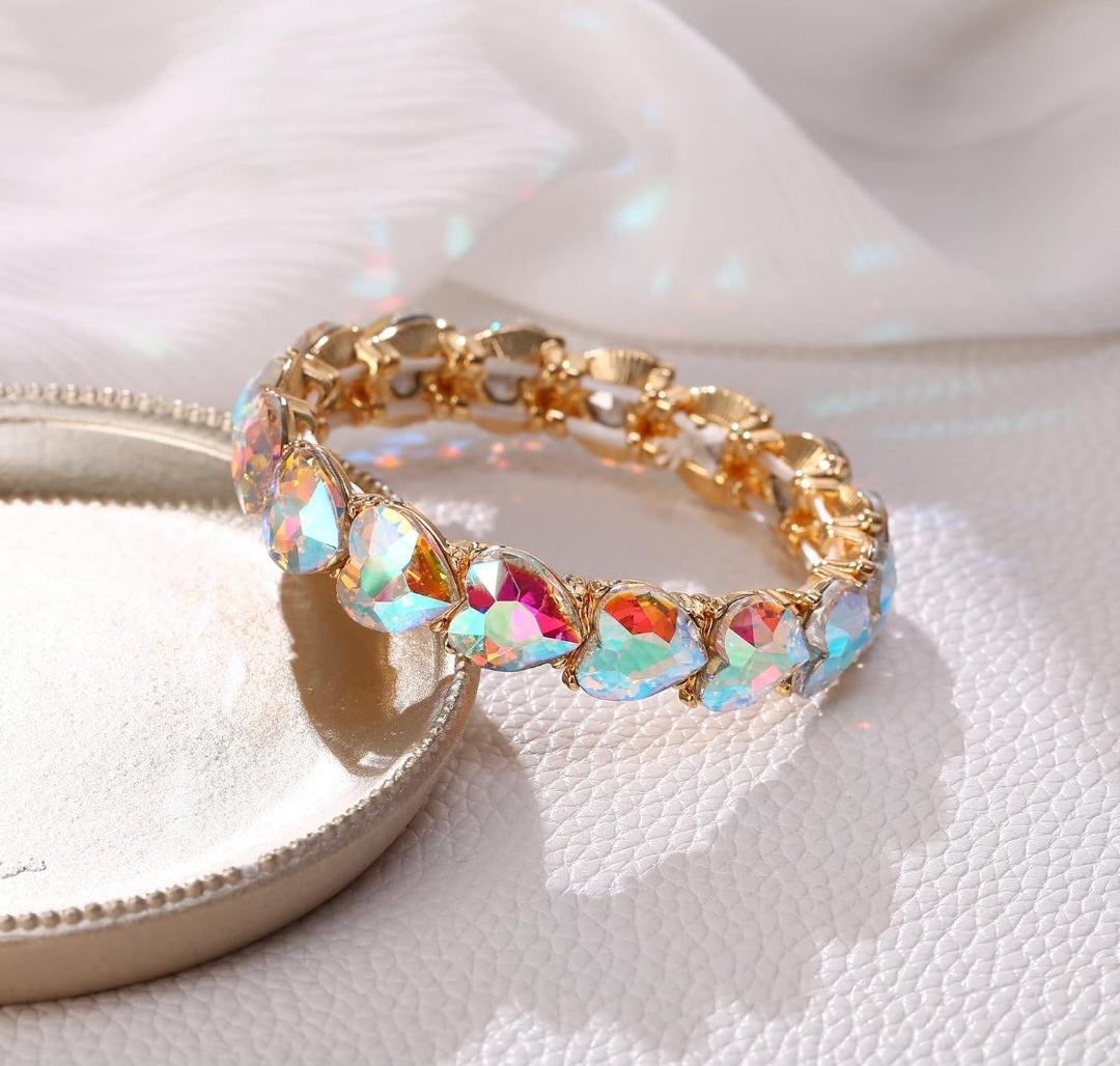 Pink Panache Crystal AB Heart Bracelets