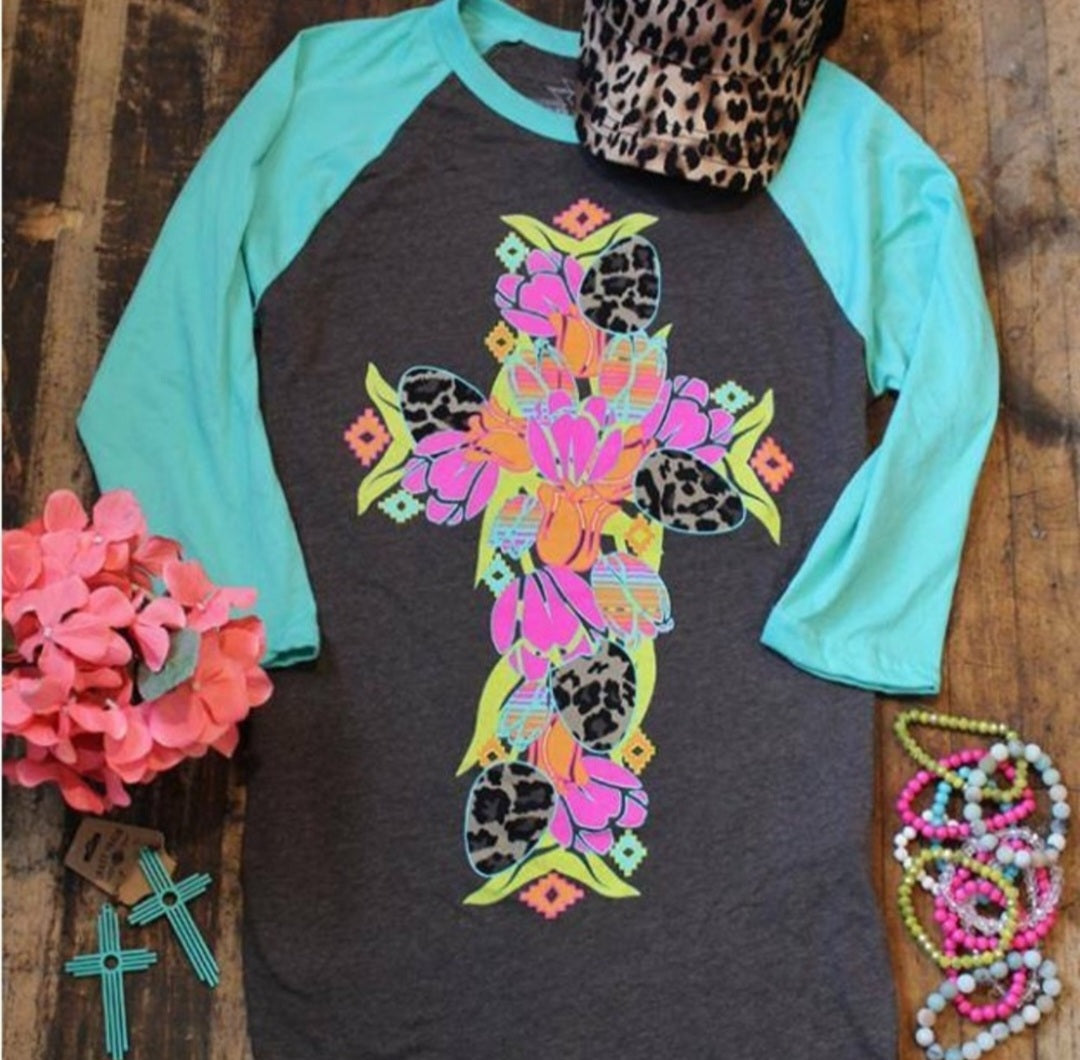 Crazy Train Easter Cross Baseball Top