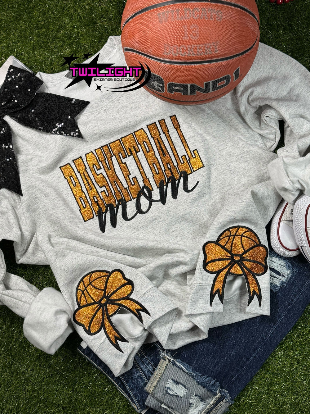 Basketball Mom Bow Sweatshirt