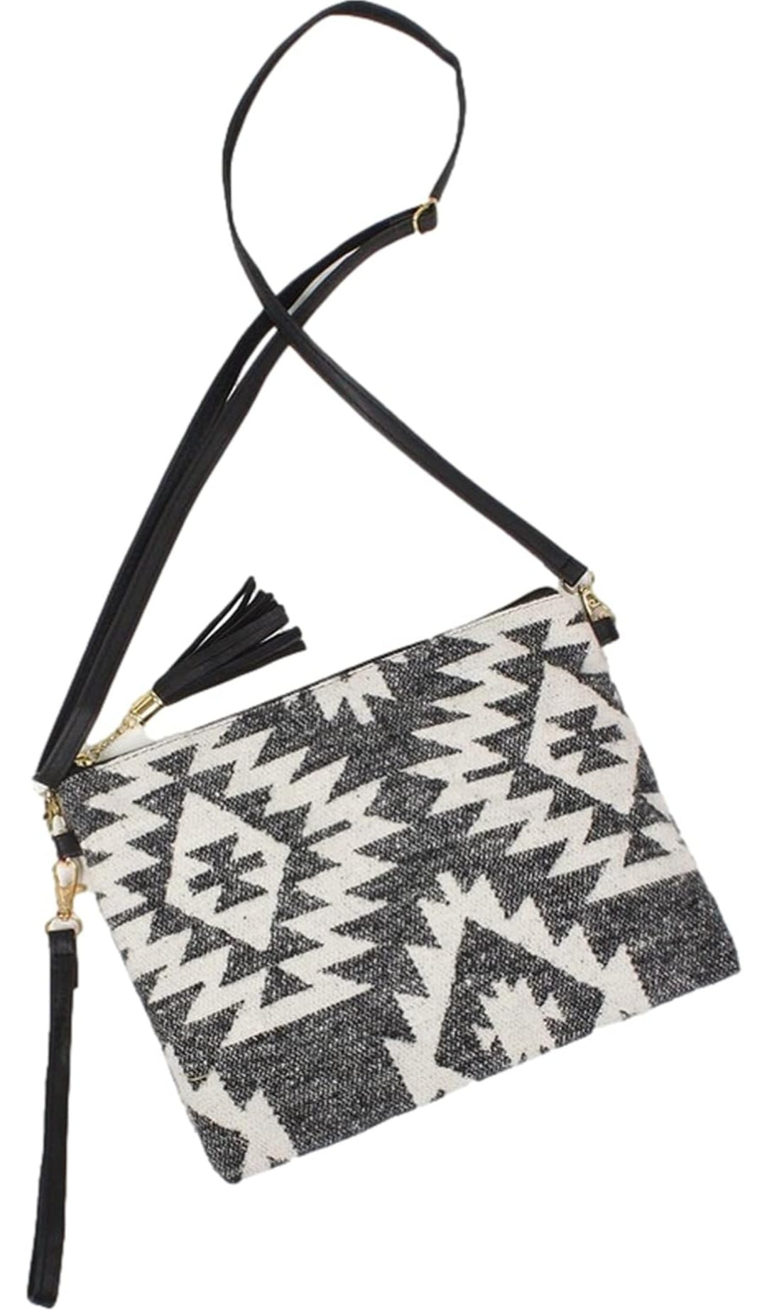 Black Aztec Crossbody/Clutch