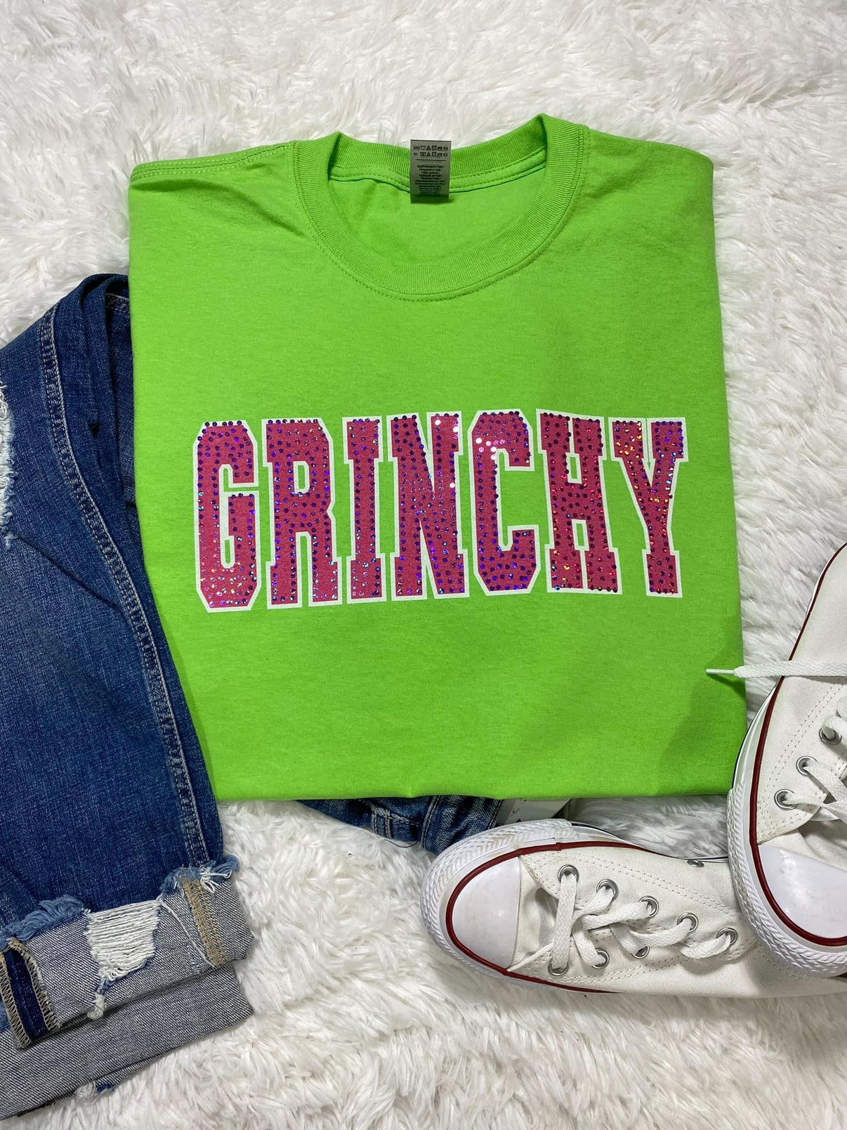 Lime Grinchy Spangled Tee