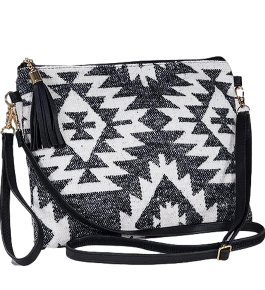 Black Aztec Crossbody/Clutch
