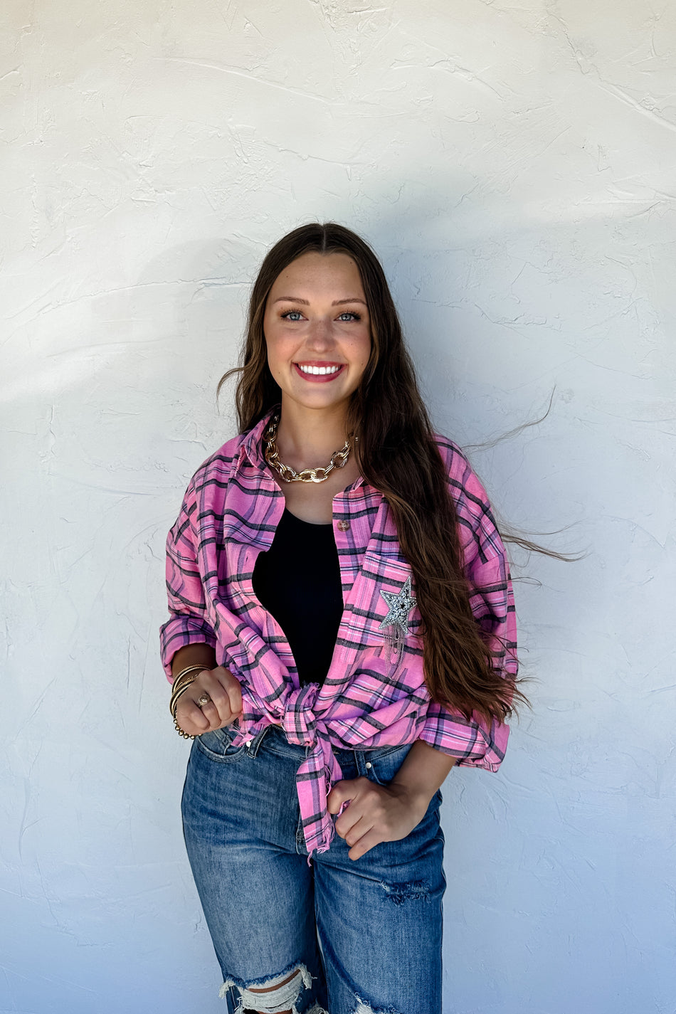 You're a Star Plaid Top