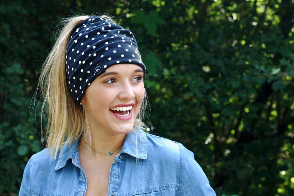 Black Polka Dot Peek-a-Boo Beanie