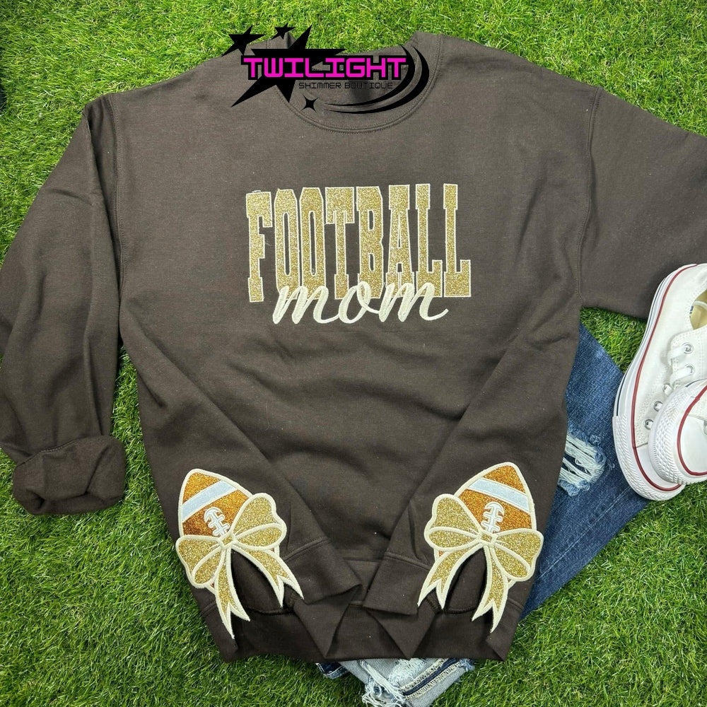 Football Mom Bow Sweatshirt