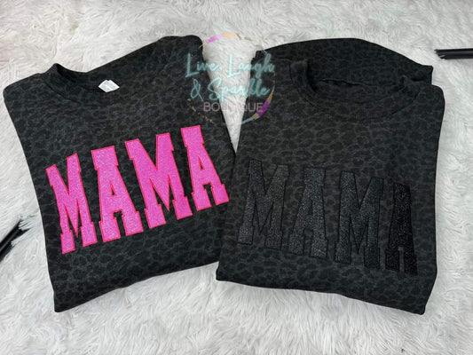 Custom Embroidered Leopard Print Fleece Sweatshirt