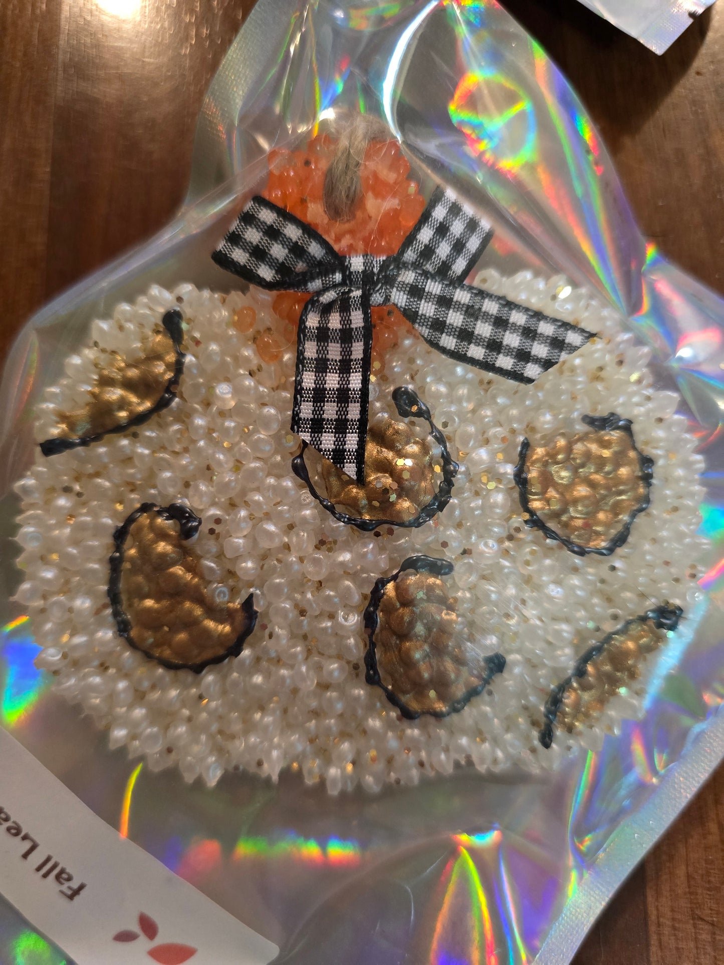 Fall Leaves White Leopard Pumpkin Freshie