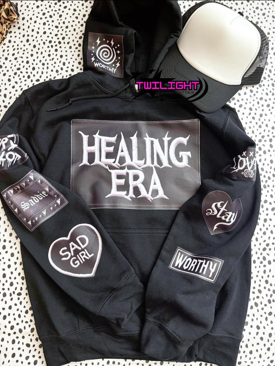 Healing Era Faux Patch Hoodie