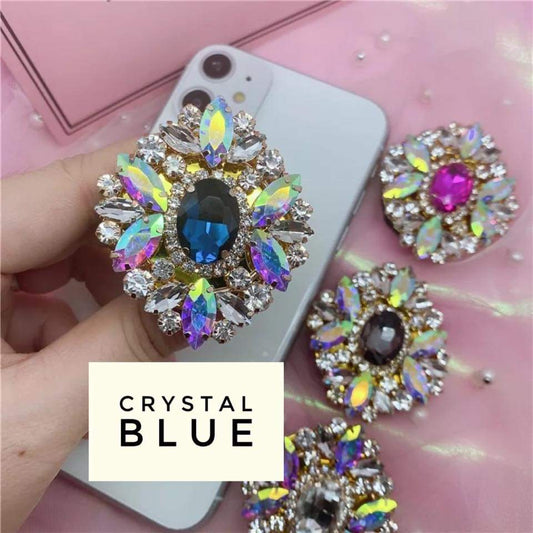 Crystal Blue Bling Phone Grip