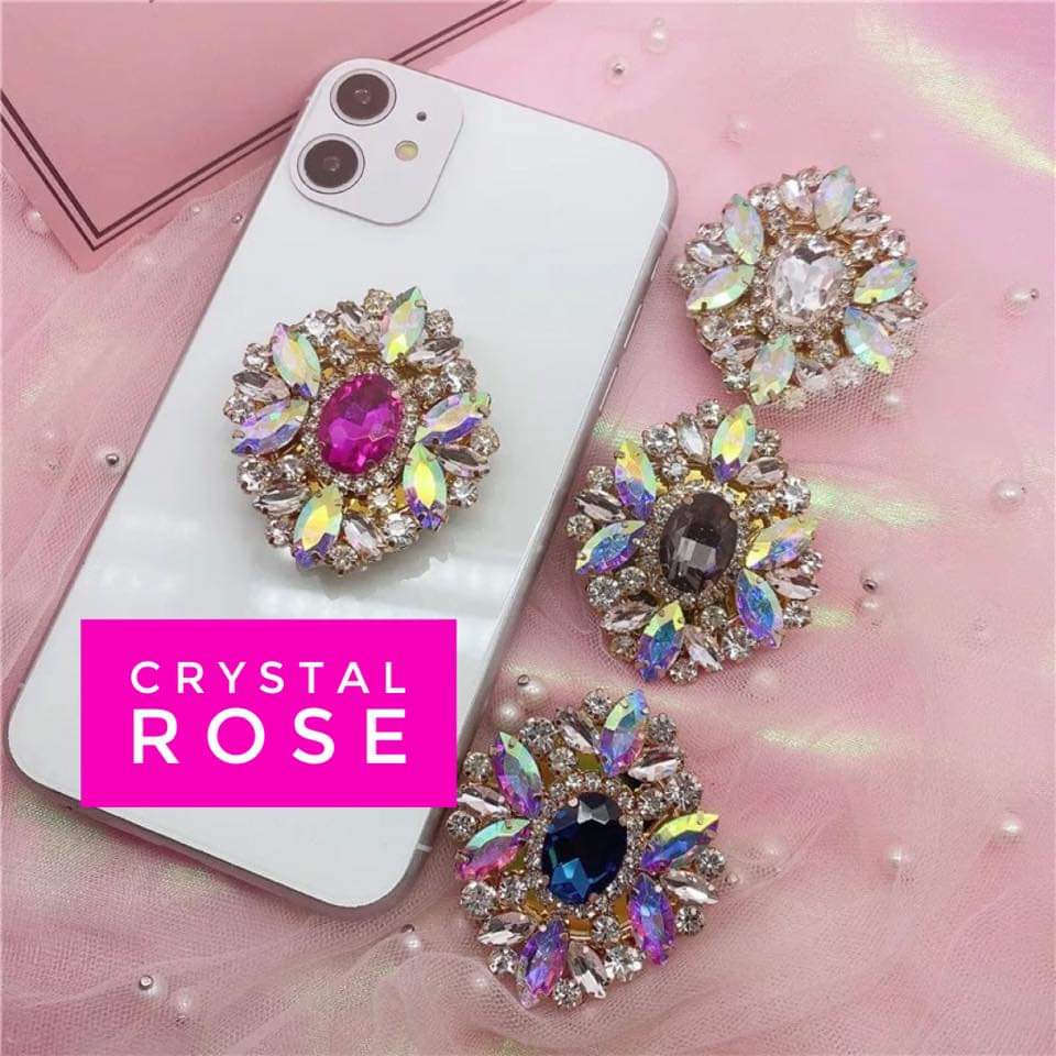 Crystal Rose Bling Phone Grip