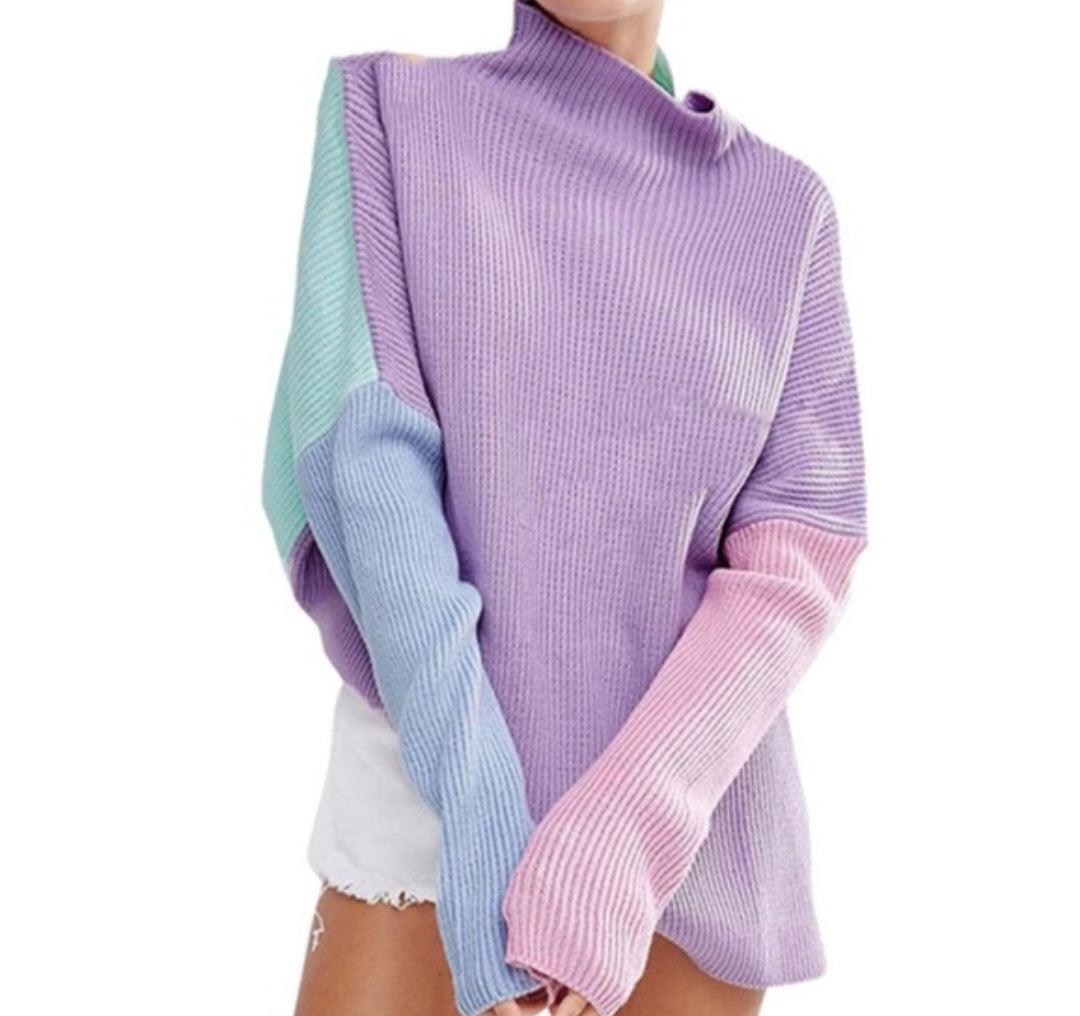 Color Block Oversized Sweater