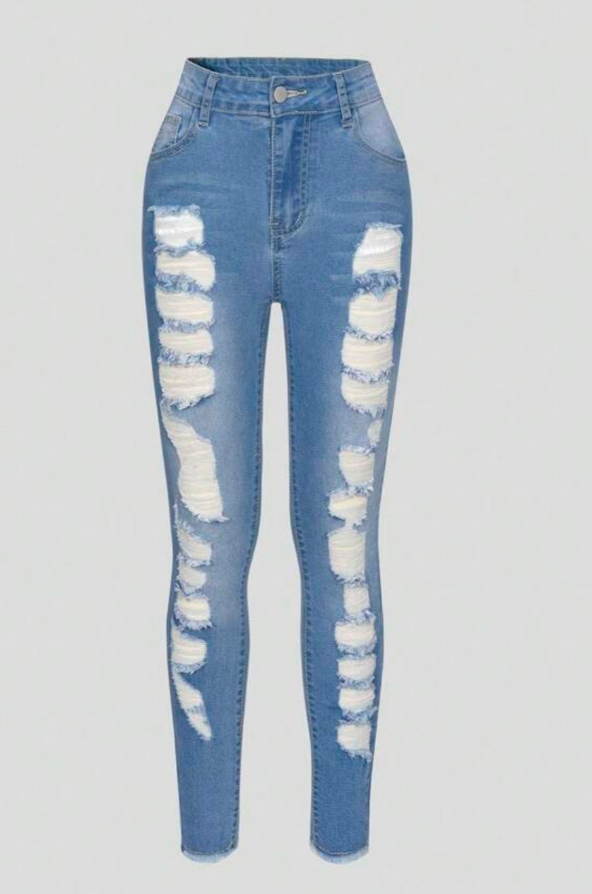 Light Wash Distressed Jeans