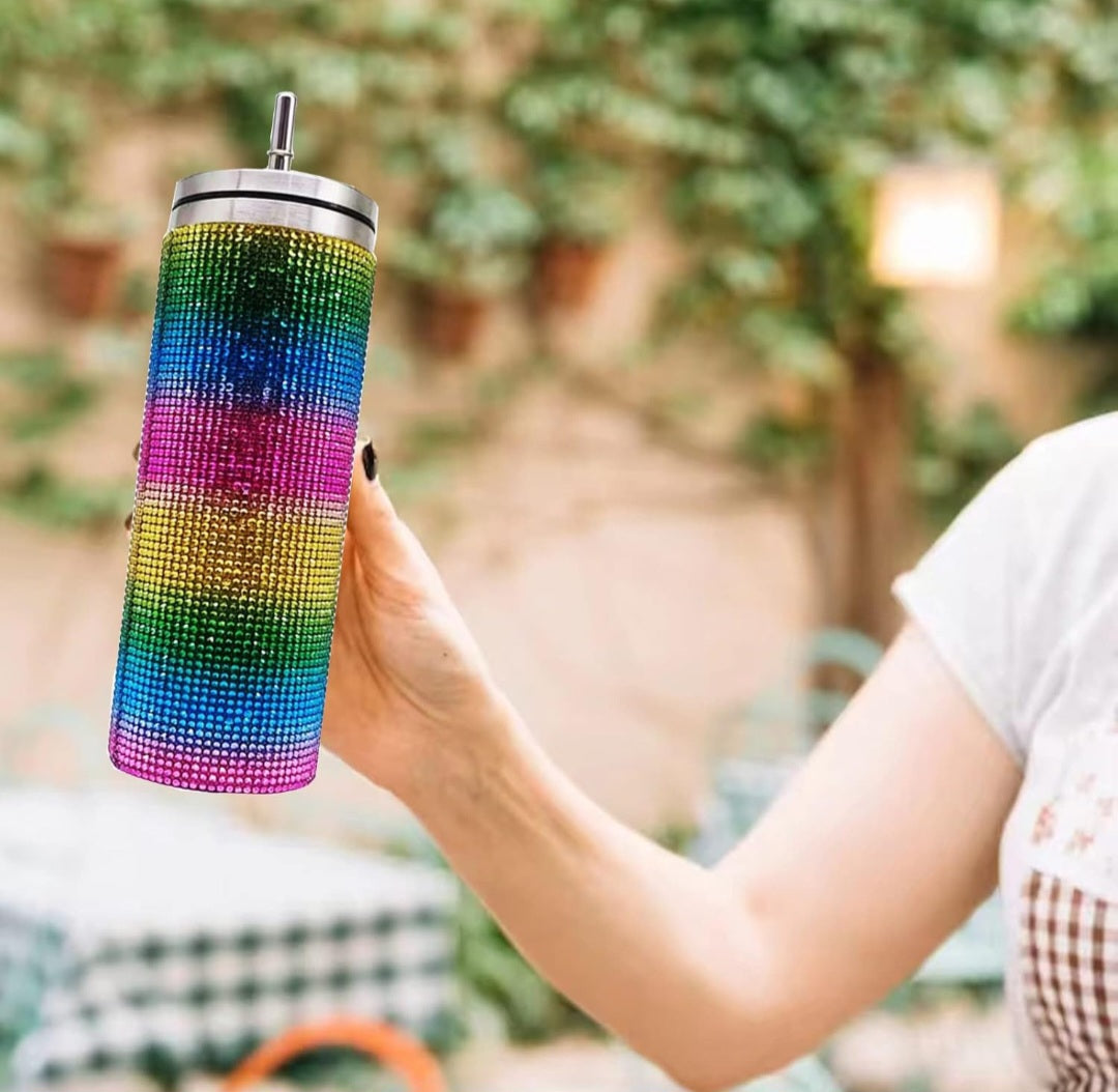 Rainbow Bling Stainless Steel Tumbler