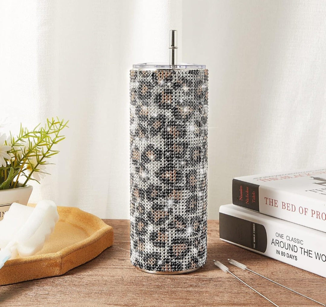 Leopard Bling Stainless Steel Tumbler