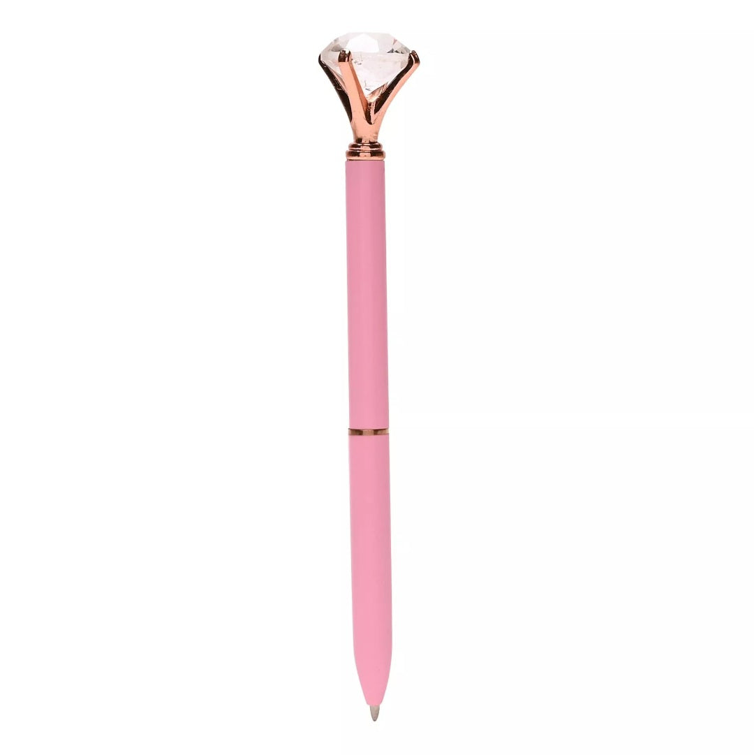 Pink & Rose Gold Diamond Top Pen