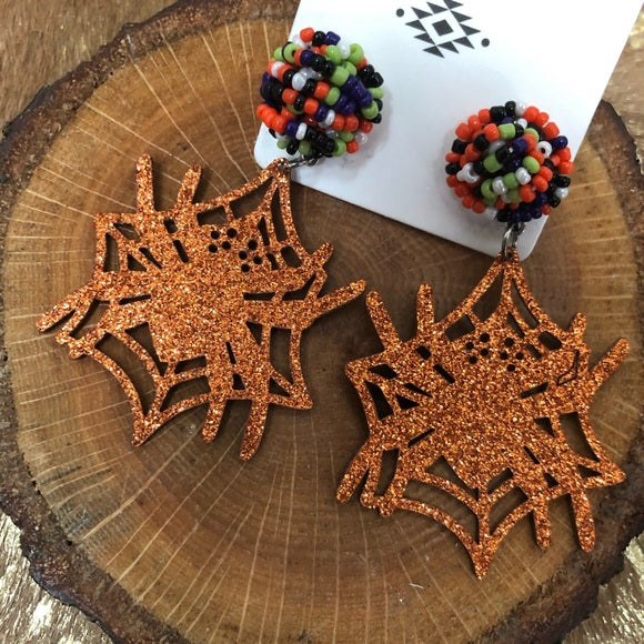 Glitter Spiderweb Earrings