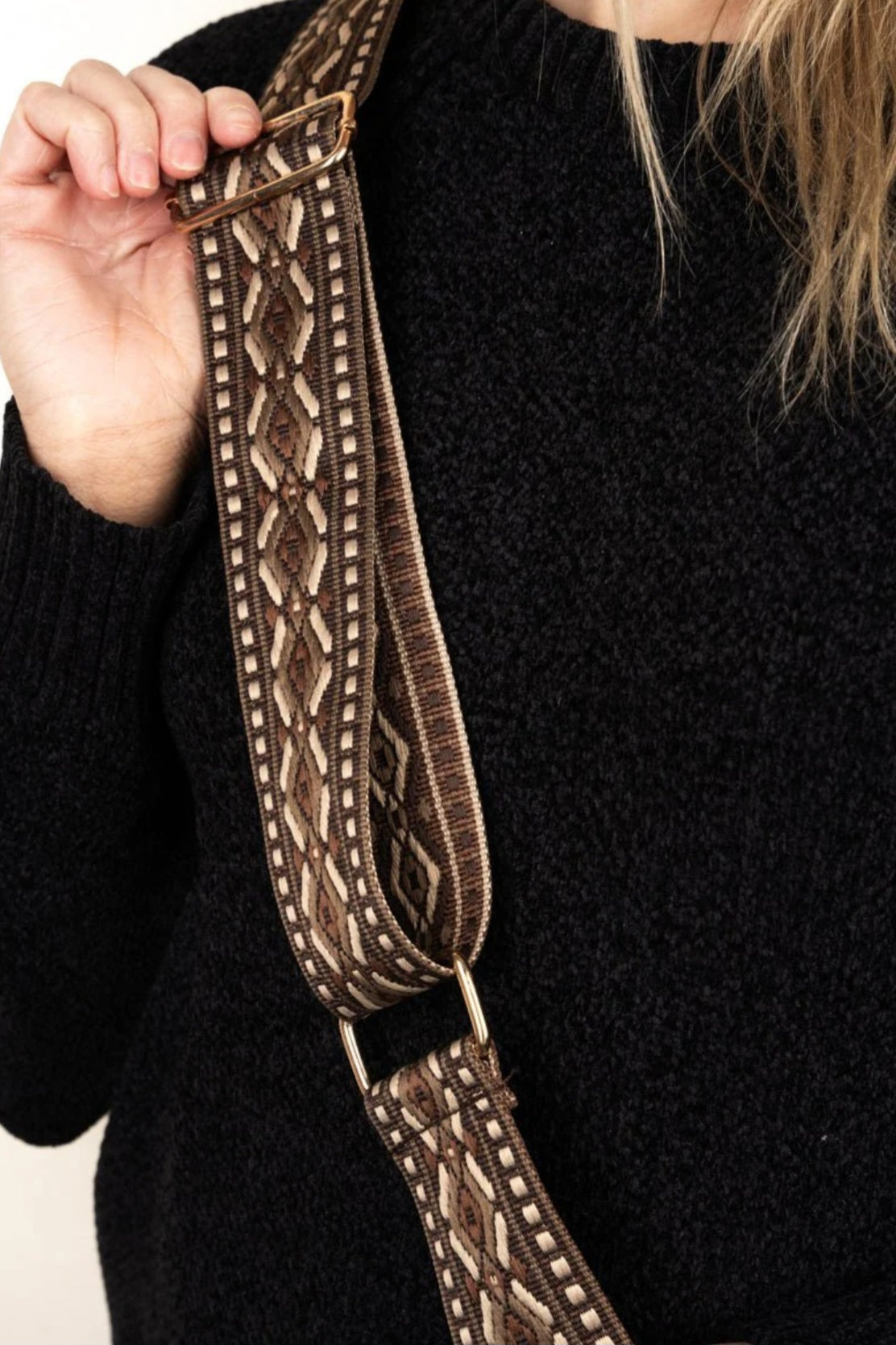 Mesa Guitar Strap Dark Brown Crossbody Purse