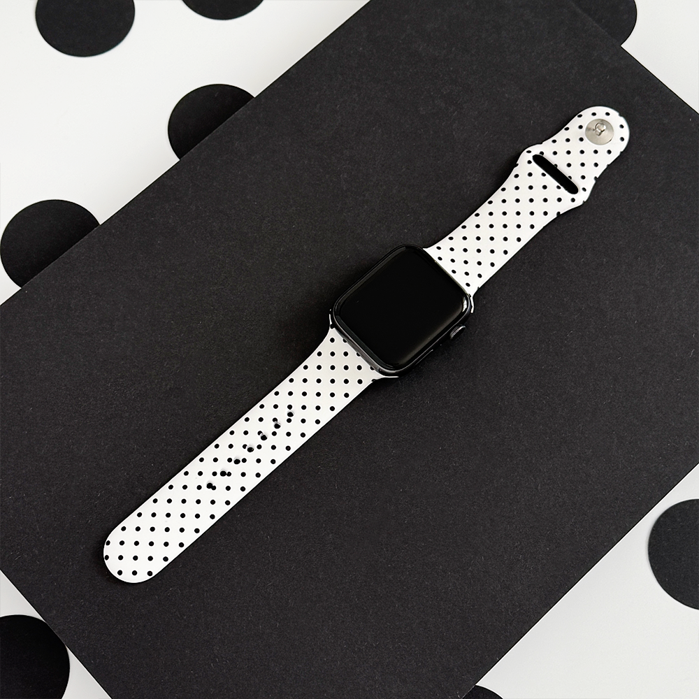 Polka Dot 38mm Silicone Apple Watch Band- L/XL