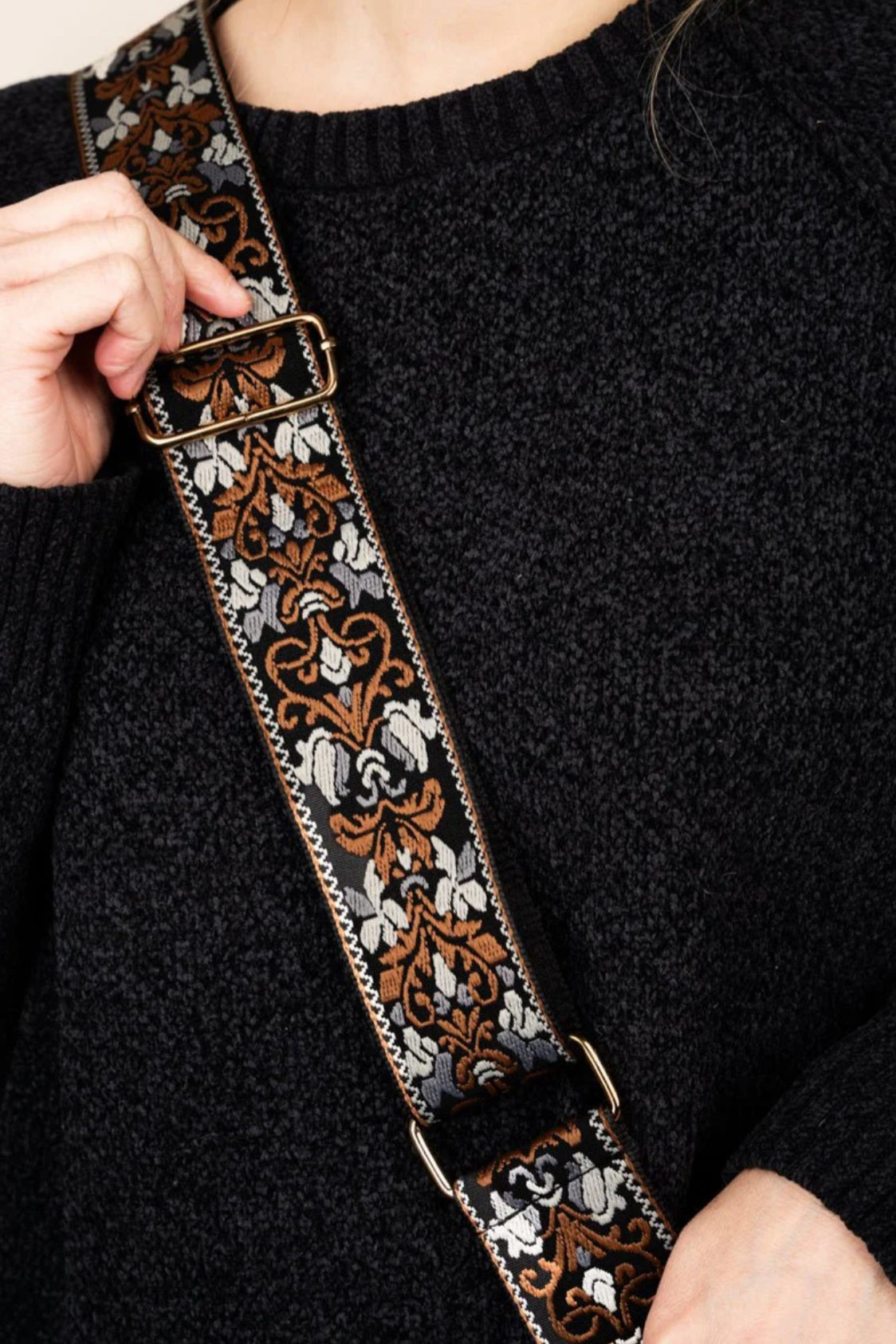 Hazel Guitar Strap Brown Crossbody Purse