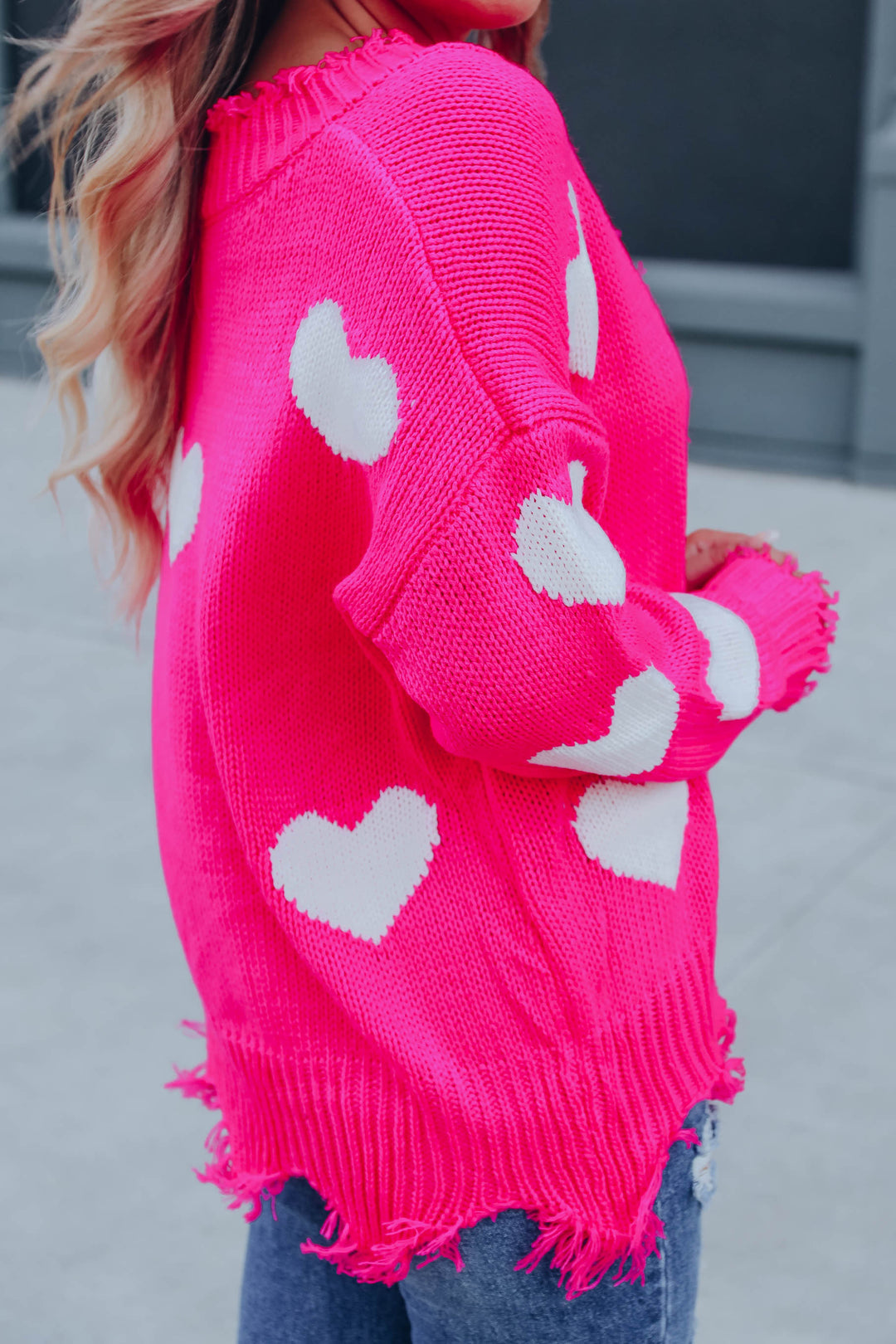 Sugar Cakes Distressed Heart Sweater