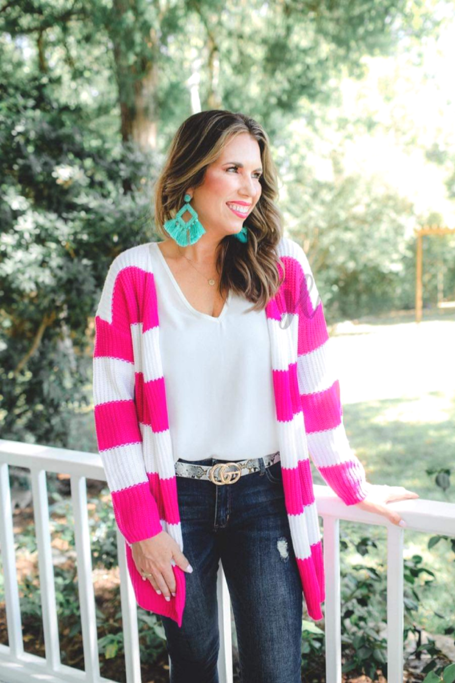 Shae Striped Knit Cardigan