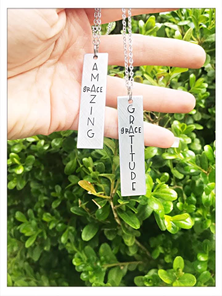 Amazing Grace Hand Stamped Necklace
