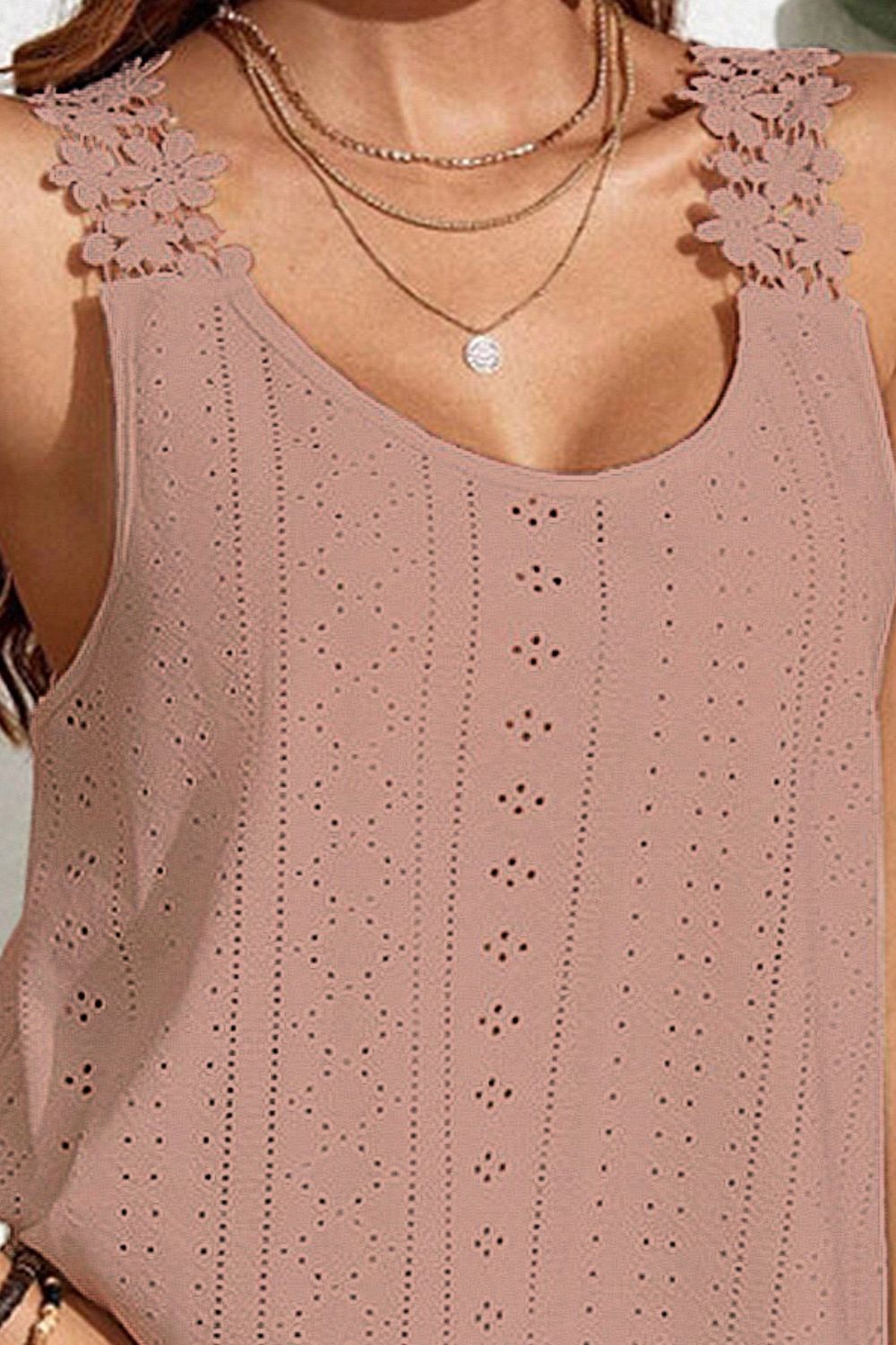 Lace Detail Scoop Neck Tank