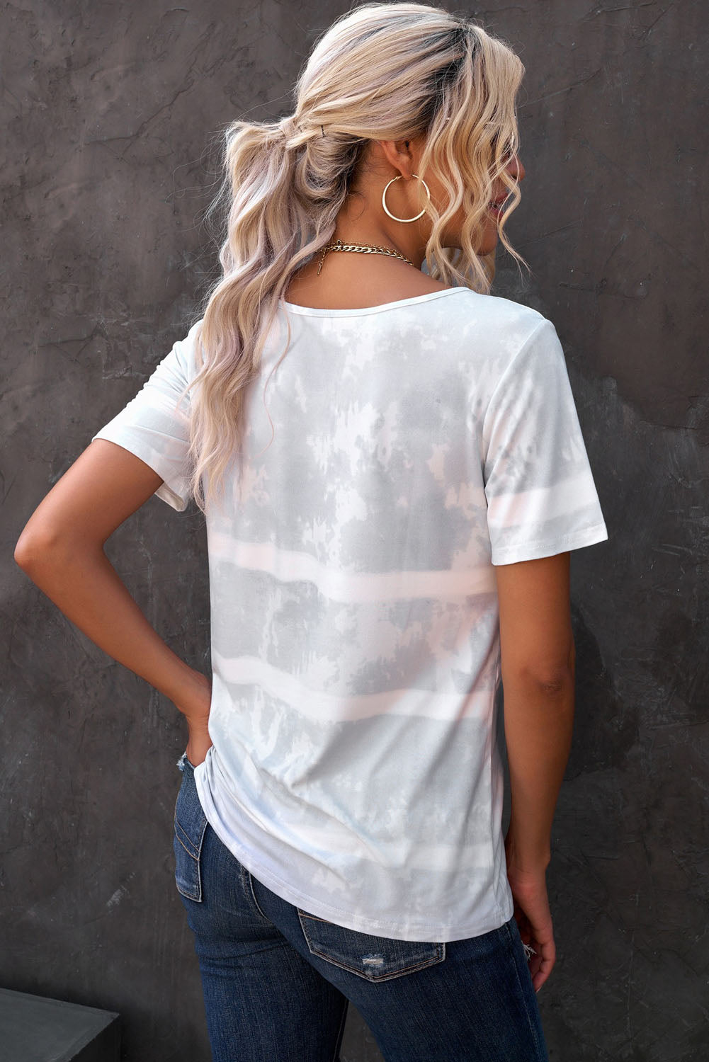 Tie-Dye Henley T-Shirt